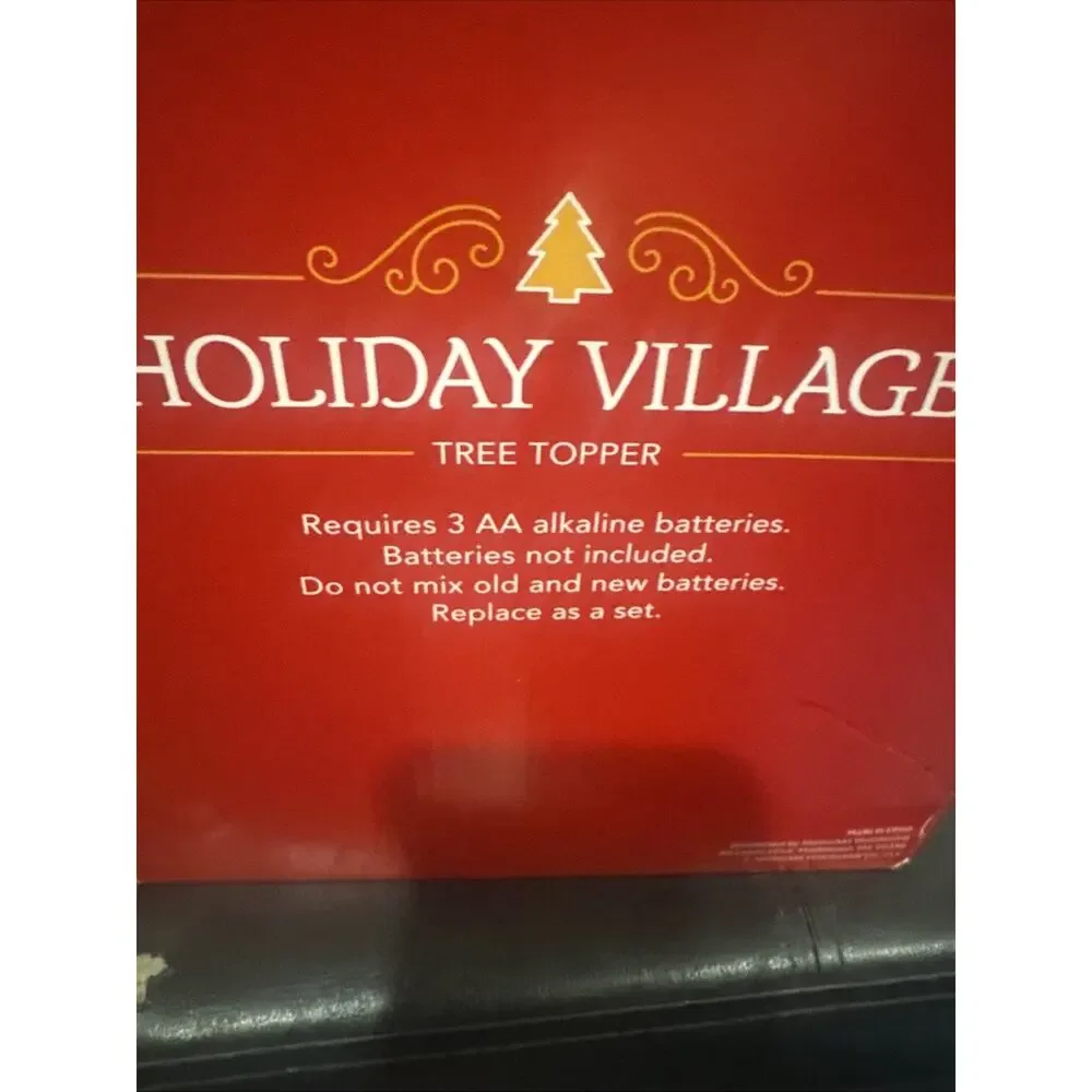 Holiday Village Christmas Tree Topper Battery Operated Angel Lights Up Working